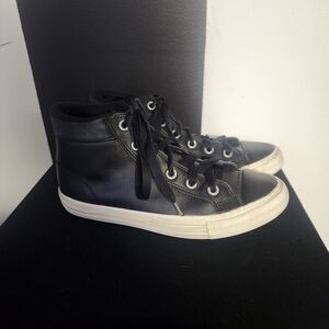 Converse Black Leather High-Top Sneakers